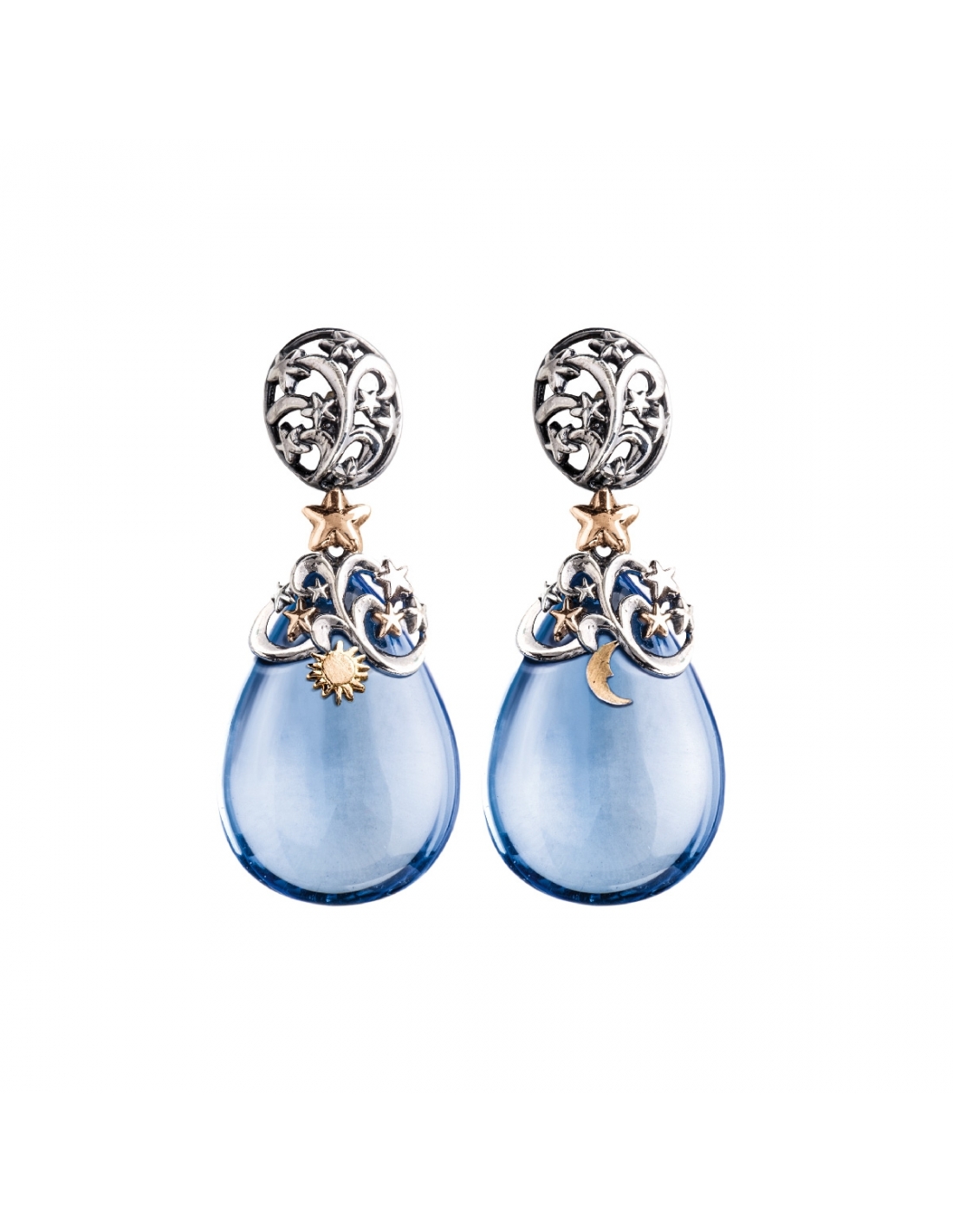 Orecchini Pendenti Cerchio Donna Argento Sterling 925,Orecchini Pendenti A Forma Di Stella Di Cristallo Asimmetrici Di Personalità Delicati Orecchini - Foto 4